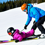 Learning to Fall Safely**

"A beginner skier, fully clothed in a colorful ski suit, learning to fall safely on a gentle slope, practicing a controlled fall to the side, with a friendly instructor nearby, demonstrating proper technique, safe for work, appropriate content, modest, family-friendly, perfect anatomy, correct proportions, natural pose, well-formed hands, proper finger count, natural body proportions, professional ski instruction environment, bright daylight."

**