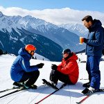 Signature Lesson Experience**

"A ski instructor in professional winter attire, teaching a small group on a snowy mountain slope. They are pausing to share warm drinks and engage in a thoughtful discussion, possibly about life lessons learned from skiing. Scenic mountain backdrop. Fully clothed, appropriate content, safe for work, perfect anatomy, natural proportions, professional, modest, family-friendly."

**