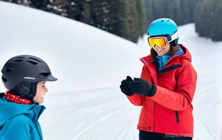 스키 강사의 티칭 철학 수립 - A friendly, experienced female ski instructor, approximately 30s-40s, with a warm smile, wearing a v...