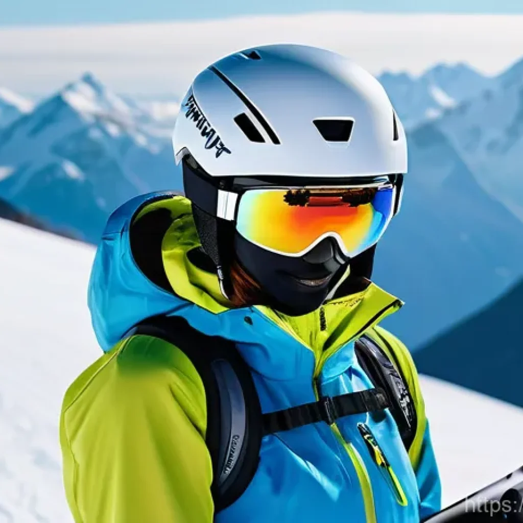 스키 강사의 글로벌 트렌드 이해 - **A futuristic ski instructor integrating advanced technology into a lesson.** The instructor, a con...